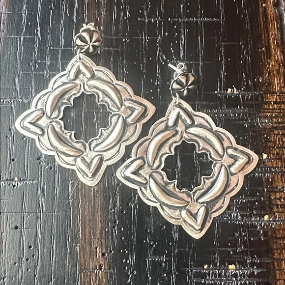 Navajo Leander Tahe Sterling Silver Earrings